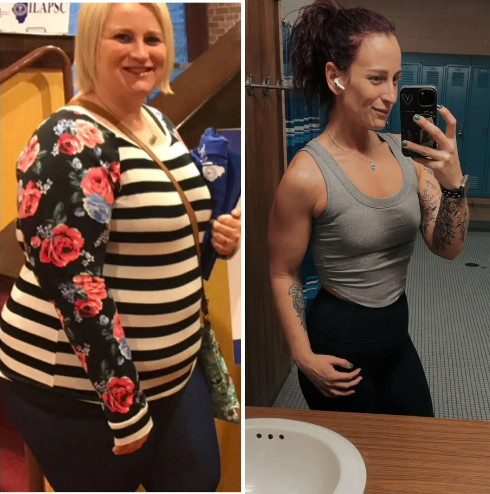 Hillary Meyers before and after losing more than 120 pounds